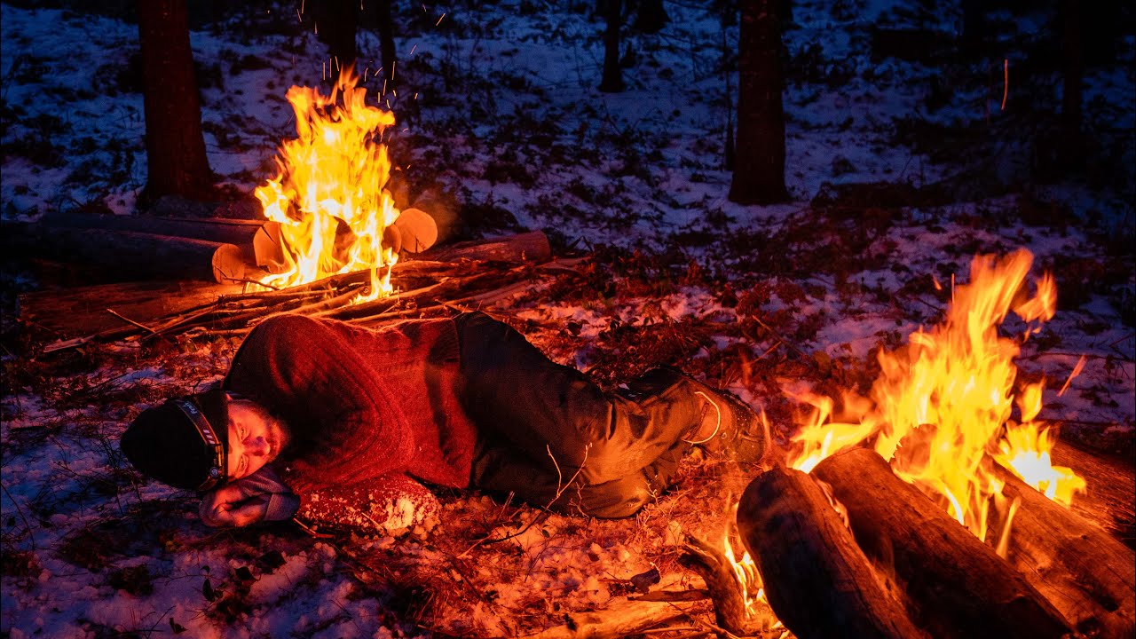 No Sleeping Bag or Shelter - Surviving the Night in the Snow img